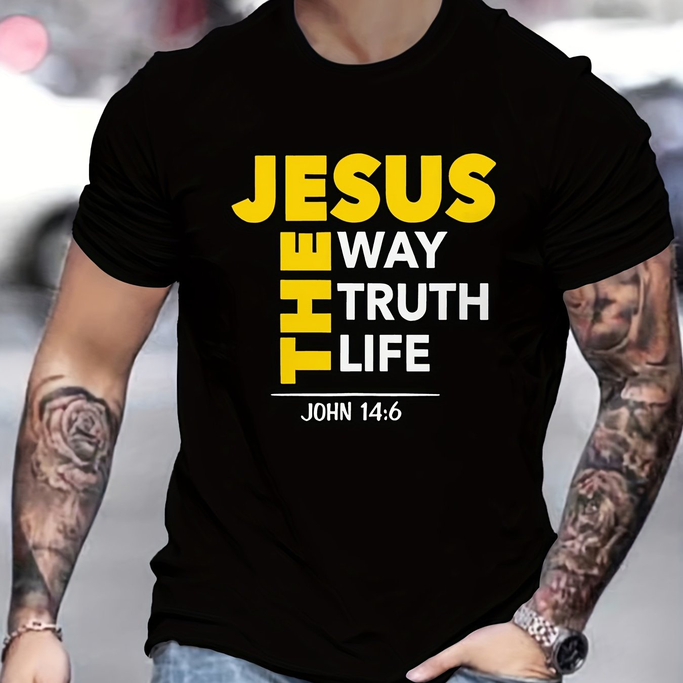 Camiseta Masculina "Jesus, o Caminho, a Verdade e a Vida