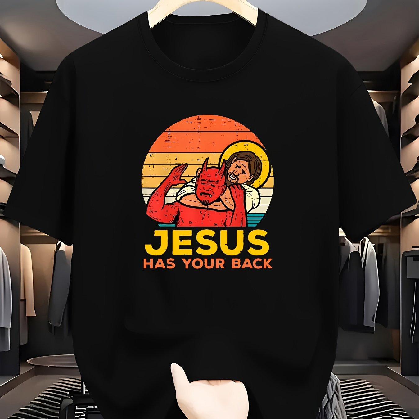 Camiseta Masculina Jesus Geométrico