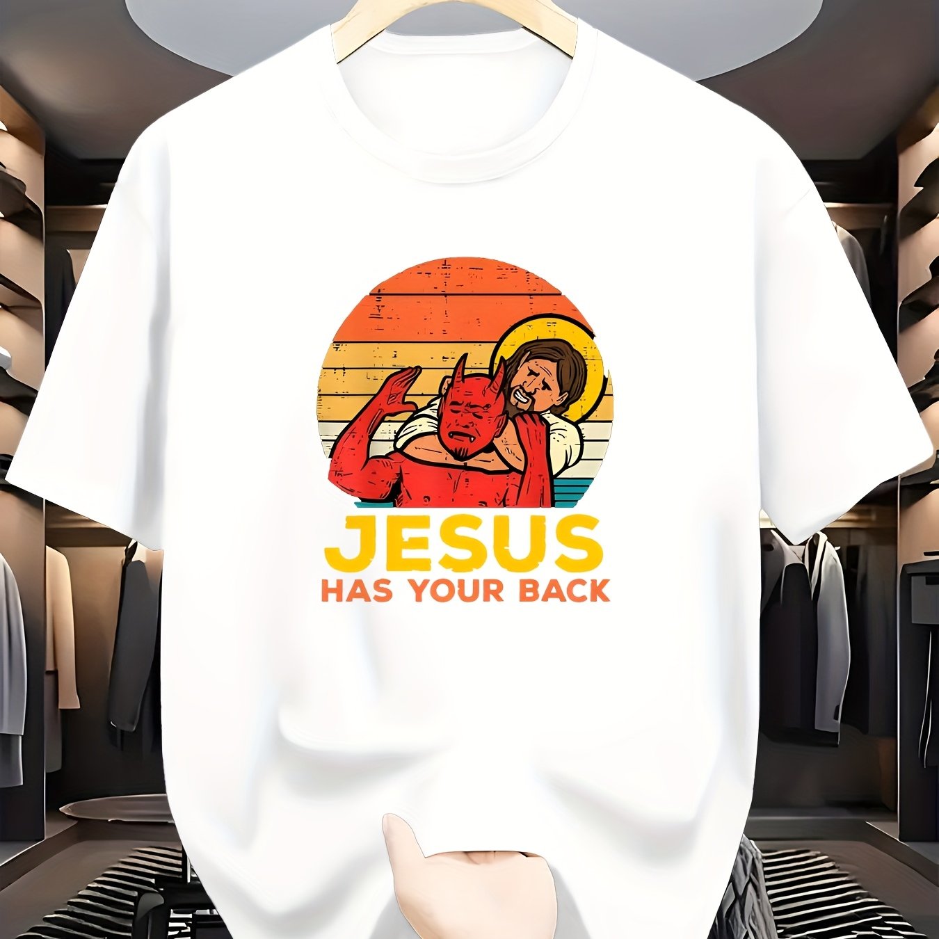 Camiseta Masculina Jesus Geométrico
