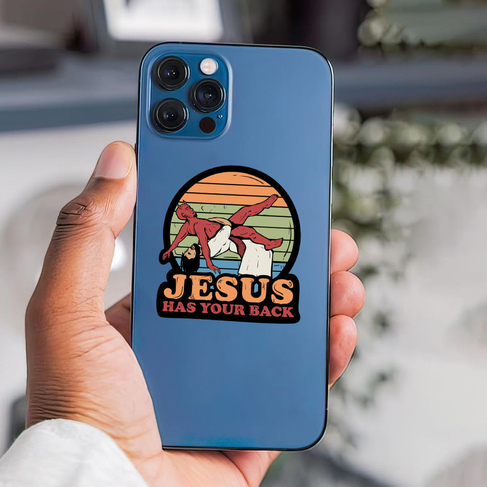 Adesivo de Vinil "Jesus Has Your Back
