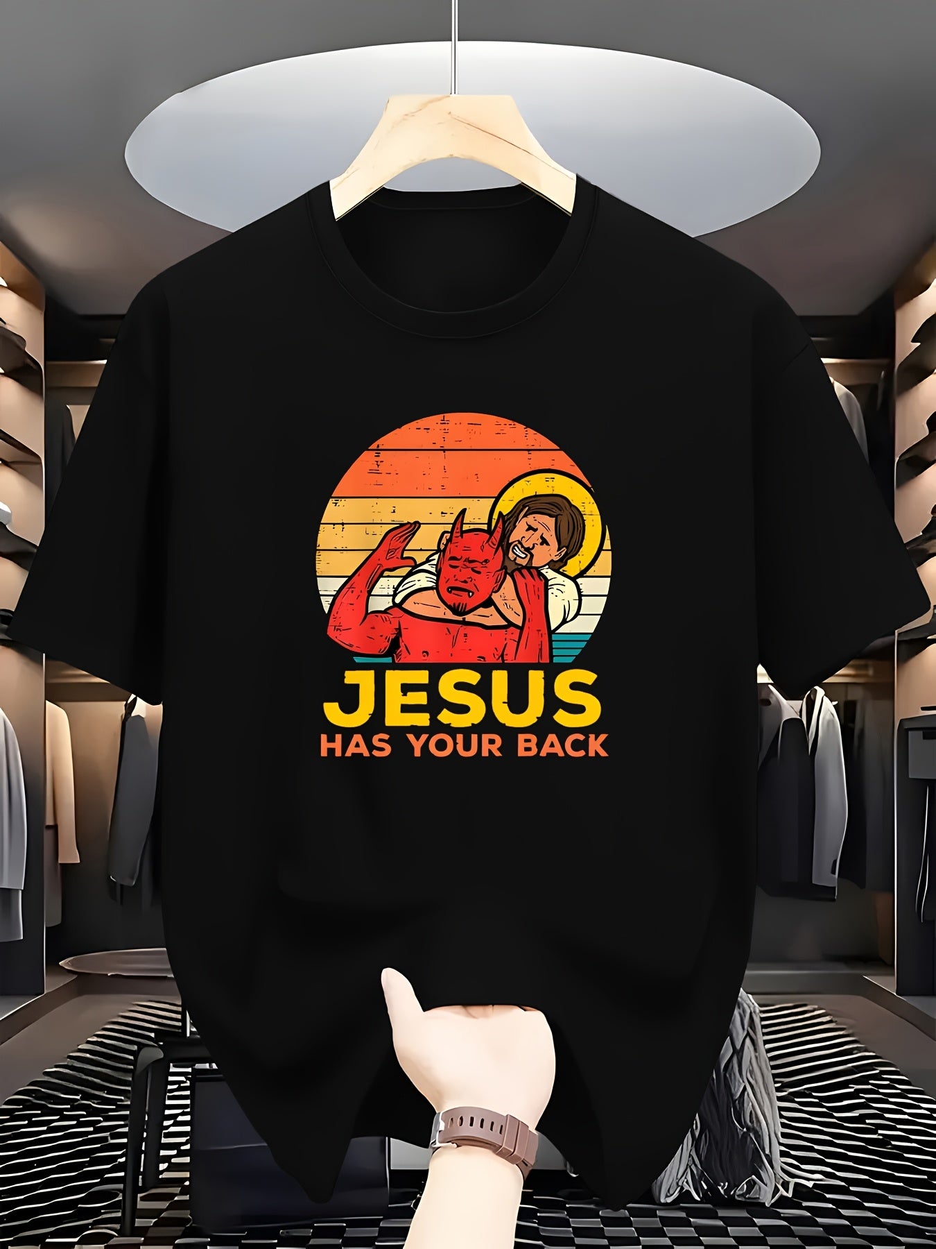 Camiseta Masculina Jesus Geométrico