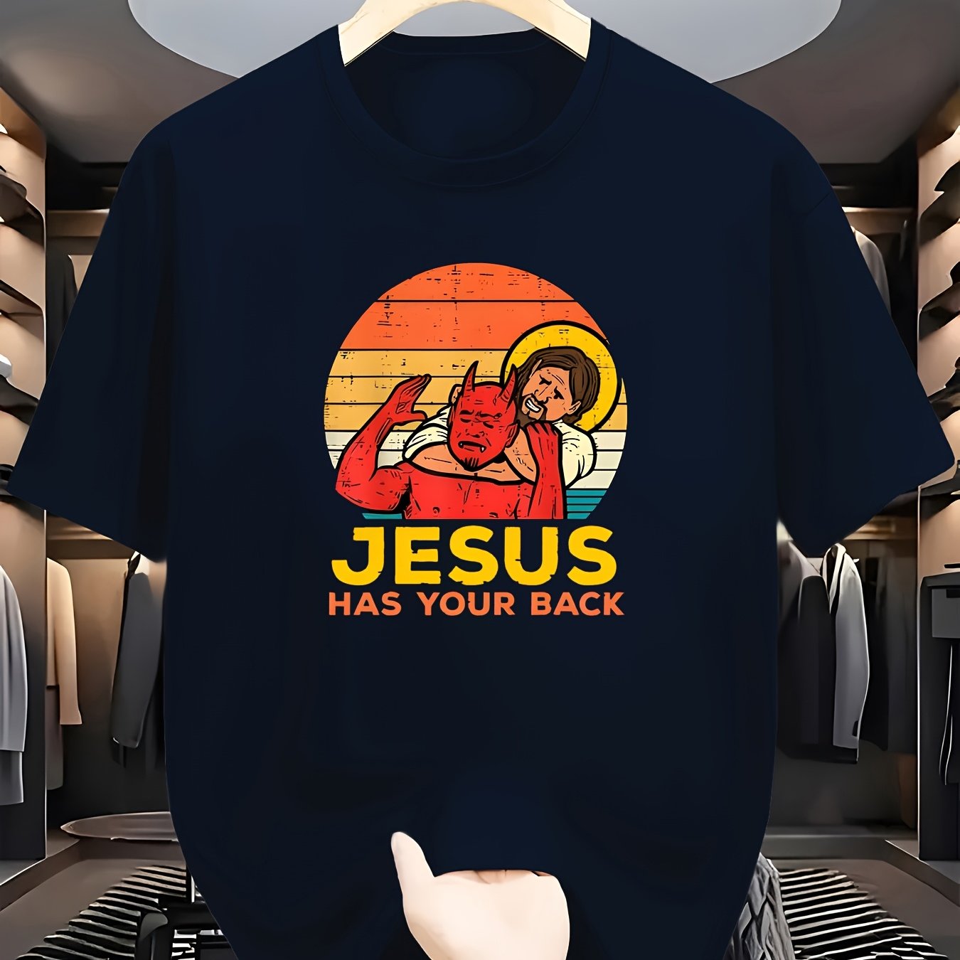 Camiseta Masculina Jesus Geométrico