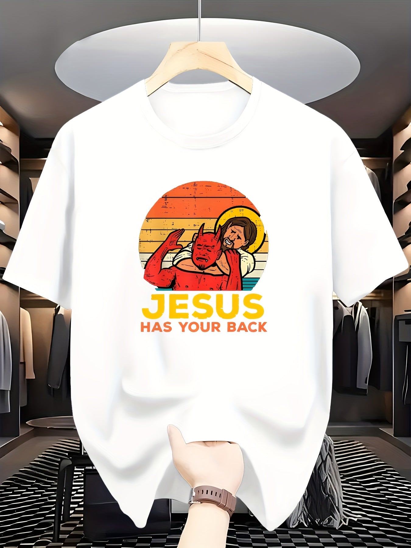 Camiseta Masculina Jesus Geométrico